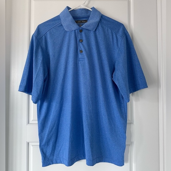 Pebble Beach Men’s Blue Performance Golf Polo Shirt Size Medium - Picture 1 of 6